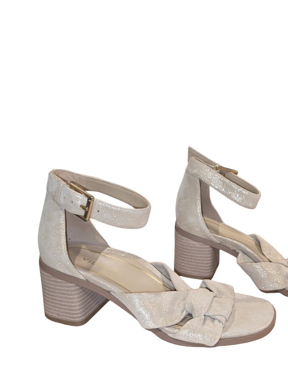 Vionic Women's Maia Sandals in gold metallic leather knotted strap Size 7 New - Picture 9 of 13